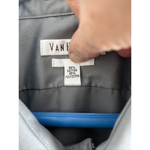 Van Heusen men’s Wrinkle Free Dress Shirt long sleeved size 19 35/26 Tall Gray - Picture 3 of 7